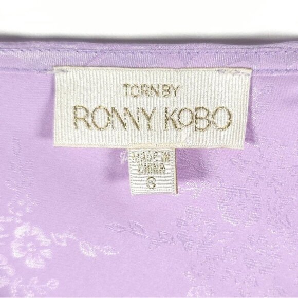 NWT TORN by RONNY KOBO‎ Satin FREYA DRESS ORCHID BLOOM 10-8331SBJ Sz S - Picture 7 of 15